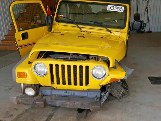 1J4FA49S44P775847 - 2004 JEEP WRANGLER / YELLOW photo 9