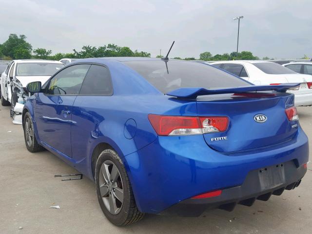 KNAFU6A27C5637053 - 2012 KIA FORTE EX BLUE photo 3