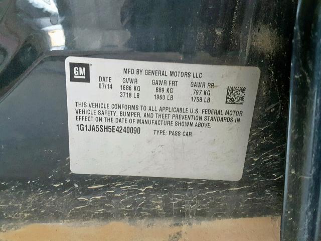 1G1JA5SH5E4240090 - 2014 CHEVROLET SONIC LS 蓝色 照片 10