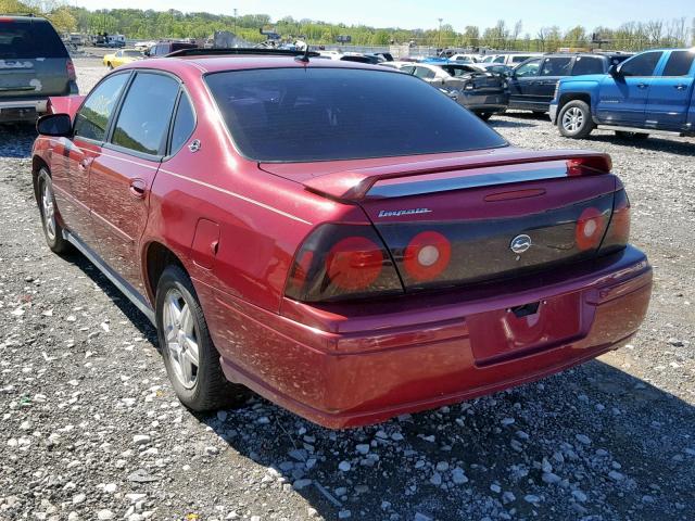 2G1WF52E859263521 - 2005 CHEVROLET IMPALA MAROON photo 3