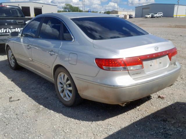 KMHFC46F67A140543 - 2007 HYUNDAI AZERA SE SILVER photo 3