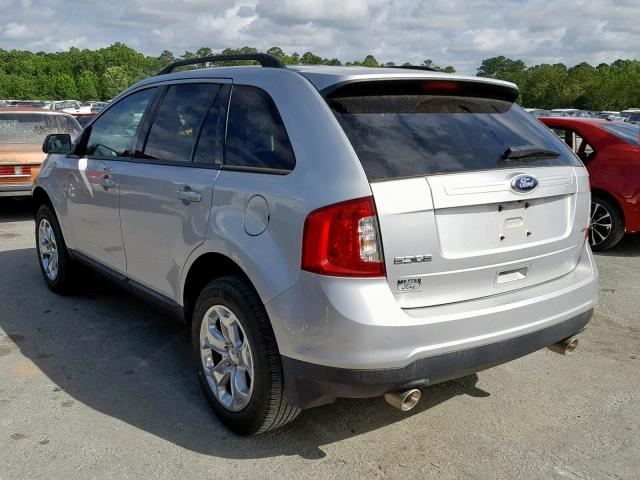 2FMDK3JC8DBC68994 - 2013 FORD EDGE SEL SILVER photo 3