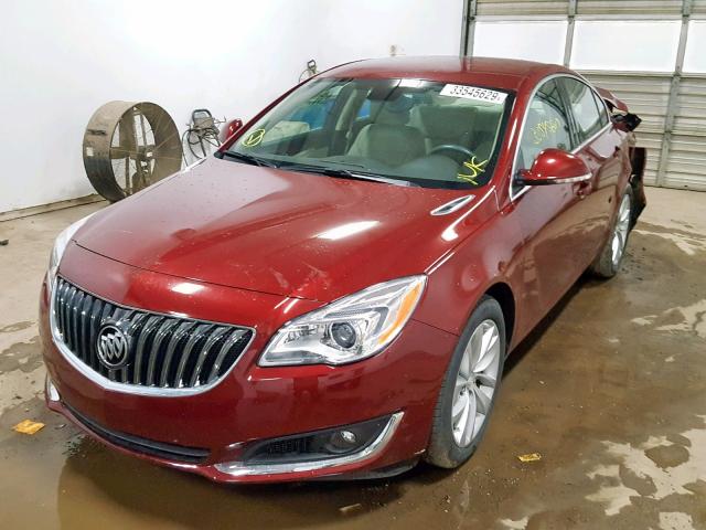 2G4GS5GX1G9177371 - 2016 BUICK REGAL PREM RED photo 2