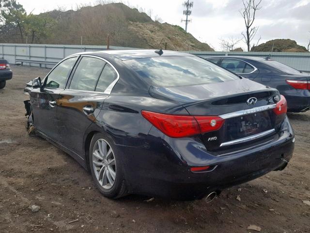 JN1AV7AR2EM701752 - 2014 INFINITI Q50 HYBRID BLACK photo 3