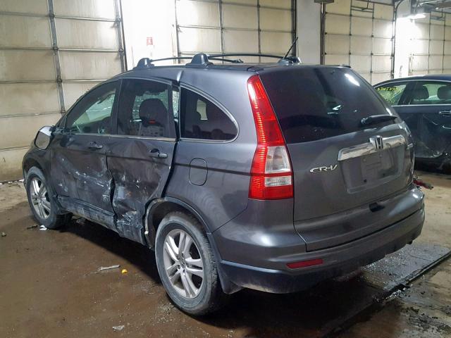 5J6RE4H72AL067324 - 2010 HONDA CR-V EXL GRAY photo 3