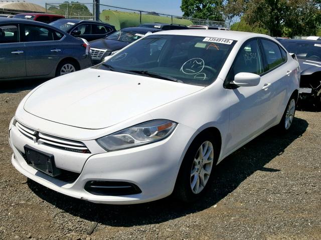 1C3CDFBA1DD221331 - 2013 DODGE DART SXT WHITE photo 2