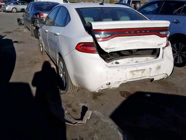 1C3CDFBA1DD221331 - 2013 DODGE DART SXT WHITE photo 3