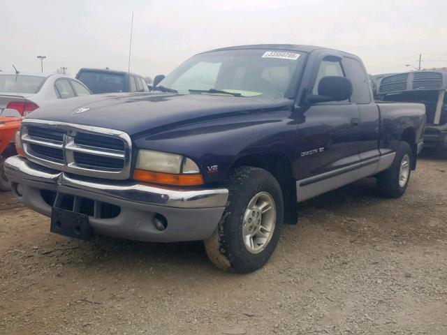 1B7GL22Y7XS221422 - 1999 DODGE DAKOTA BLUE photo 2