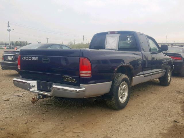 1B7GL22Y7XS221422 - 1999 DODGE DAKOTA BLUE photo 4