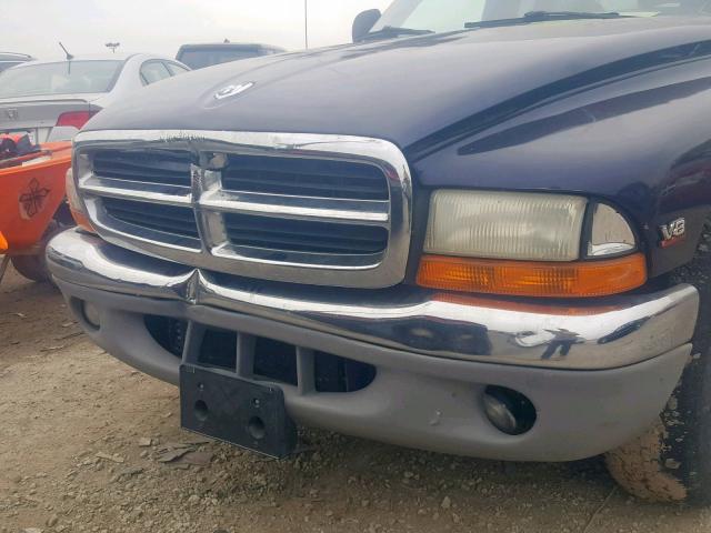 1B7GL22Y7XS221422 - 1999 DODGE DAKOTA BLUE photo 9