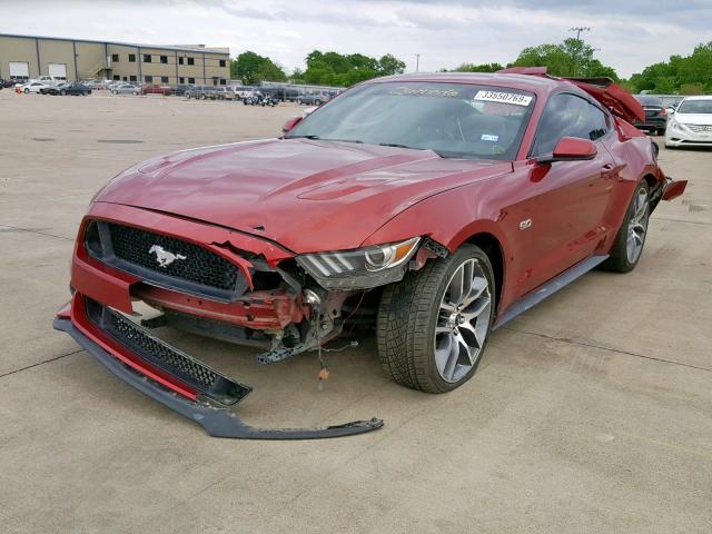 1FA6P8CFXG5242172 - 2016 FORD MUSTANG GT RED photo 2