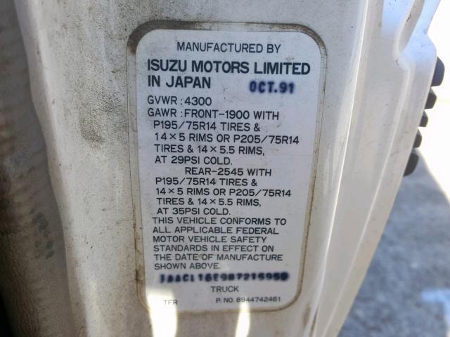 JAACL16E9N7215959 - 1992 ISUZU CONVENTION WHITE photo 10