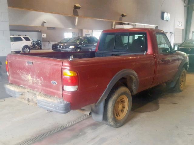 1FTYR11U4WTA10425 - 1998 FORD RANGER RED photo 4