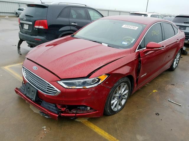 3FA6P0LU6HR165377 - 2017 FORD FUSION SE HYBRID  photo 2