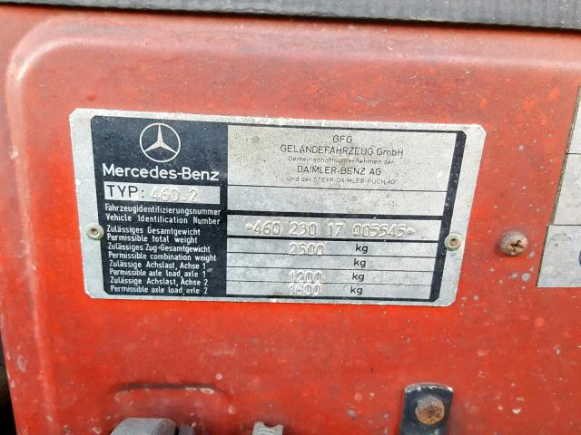 46023017005545 - 1981 MERCEDES-BENZ GE 230 SILVER photo 10