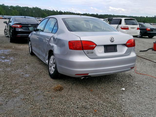 3VW1K7AJ4EM385076 - 2014 VOLKSWAGEN JETTA BASE SILVER photo 3