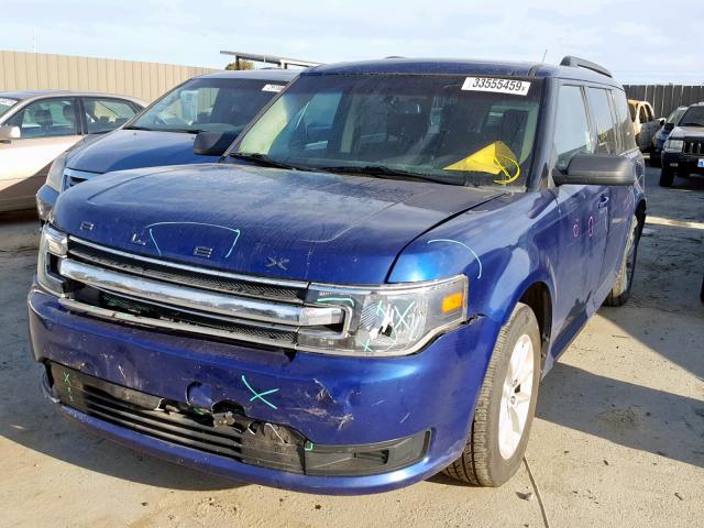 2FMGK5B86FBA07286 - 2015 FORD FLEX SE BLUE photo 2