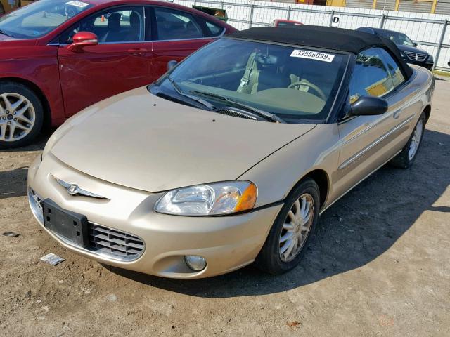 1C3EL55U51N651574 - 2001 CHRYSLER SEBRING LX TAN photo 2