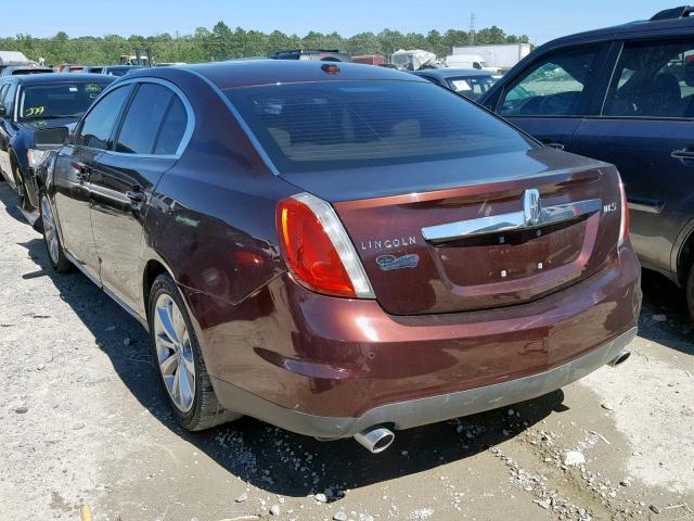 1LNHM93R89G616695 - 2009 LINCOLN MKS BURGUNDY photo 3