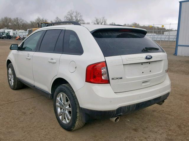 2FMDK4JC4DBB11503 - 2013 FORD EDGE SEL WHITE photo 3