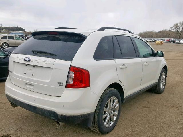 2FMDK4JC4DBB11503 - 2013 FORD EDGE SEL WHITE photo 4