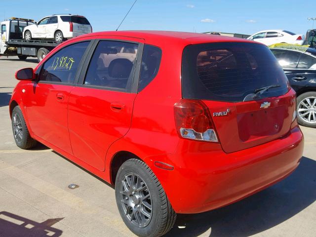 KL1TD66617B765997 - 2007 CHEVROLET AVEO BASE Қызыл фото 3