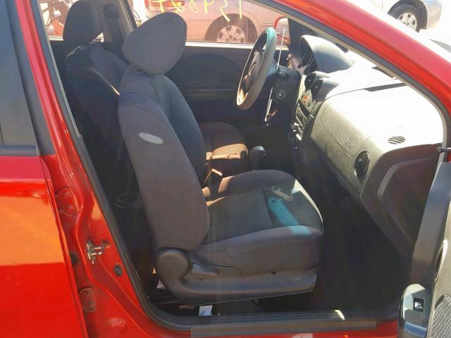 KL1TD66617B765997 - 2007 CHEVROLET AVEO BASE Қызыл фото 5