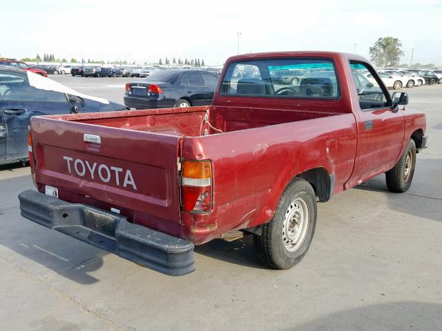 JT4RN81A0L0058239 - 1990 TOYOTA PICKUP 1/2 BURGUNDY photo 4