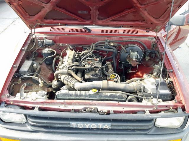 JT4RN81A0L0058239 - 1990 TOYOTA PICKUP 1/2 BURGUNDY photo 7