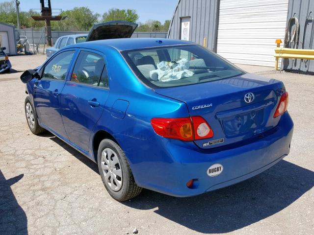 1NXBU4EE9AZ237987 - 2010 TOYOTA COROLLA BA BLUE photo 3