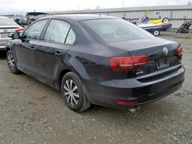 3VW267AJ5GM274015 - 2016 VOLKSWAGEN JETTA S BLACK photo 3