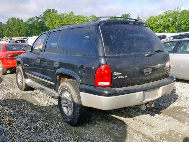 1B4HS28N91F565464 - 2001 DODGE DURANGO BLACK photo 3