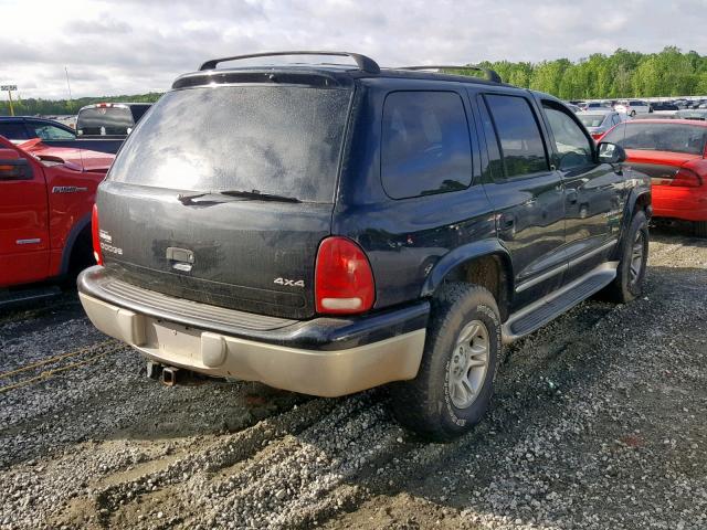 1B4HS28N91F565464 - 2001 DODGE DURANGO BLACK photo 4