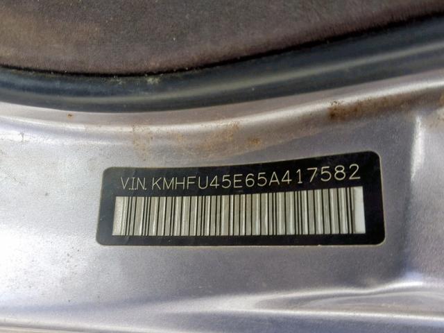 KMHFU45E65A417582 - 2005 HYUNDAI XG 350 GRAY photo 10