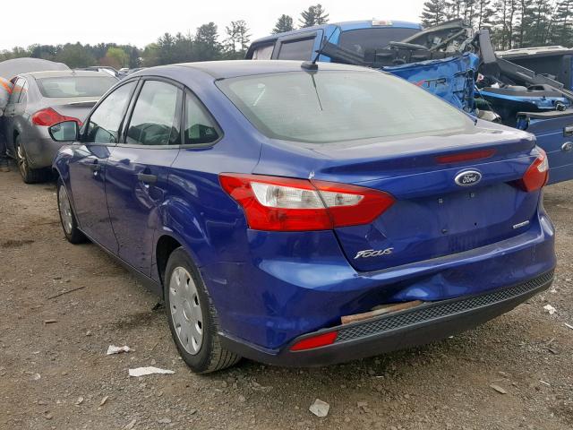 1FAHP3E21CL464868 - 2012 FORD FOCUS S BLUE photo 3