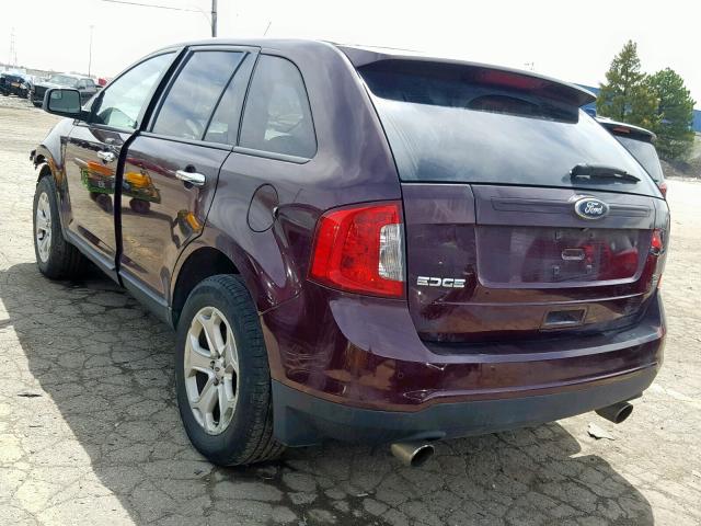 2FMDK4JC7BBA38365 - 2011 FORD EDGE SEL PURPLE photo 3