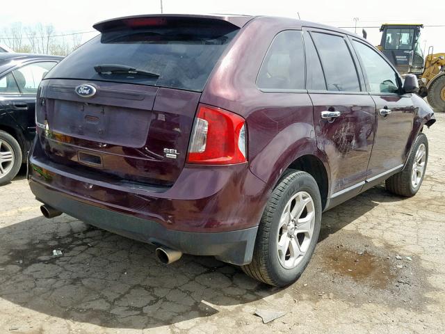 2FMDK4JC7BBA38365 - 2011 FORD EDGE SEL PURPLE photo 4