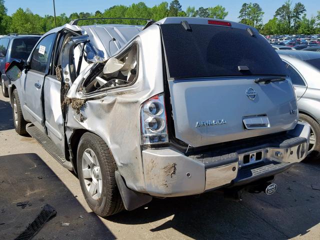 5N1BA08A77N717653 - 2007 NISSAN ARMADA SE SILVER photo 3