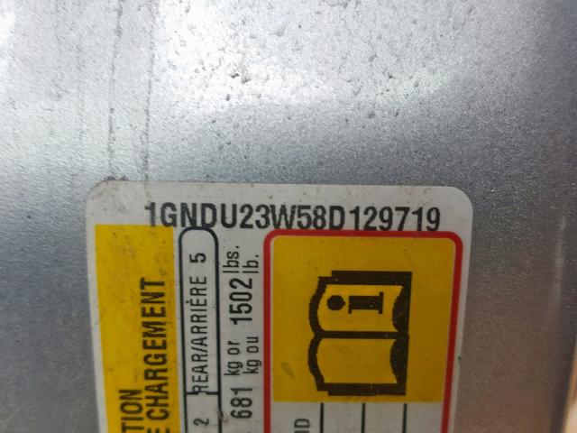 1GNDU23W58D129719 - 2008 CHEVROLET UPLANDER L 银色 照片 10