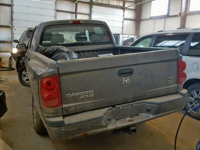 1D7HW28P97S242952 - 2007 DODGE DAKOTA QUA GRAY photo 3