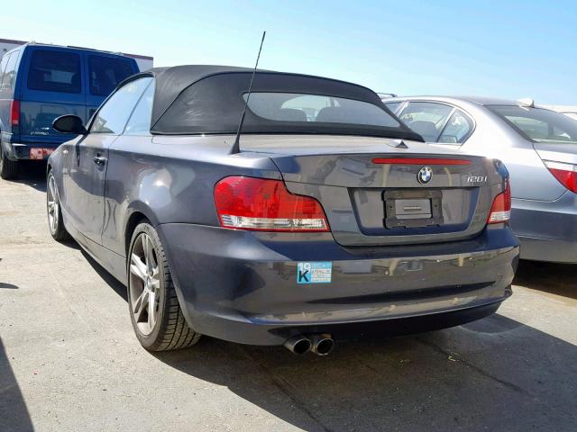 WBAUN13588VH77573 - 2008 BMW 128 I GRAY photo 3