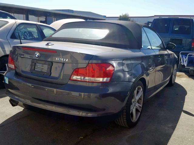 WBAUN13588VH77573 - 2008 BMW 128 I GRAY photo 4