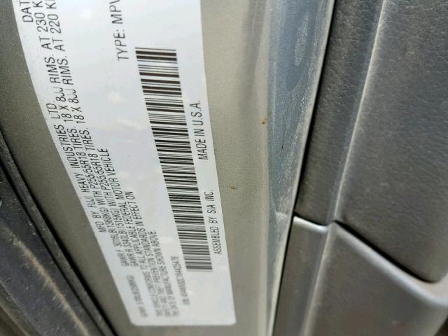 4S4WX82C164425476 - 2006 SUBARU B9 TRIBECA GRAY photo 10