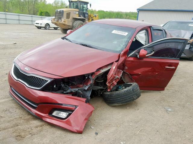 5XXGR4A76FG514952 - 2015 KIA OPTIMA SX BURGUNDY photo 2