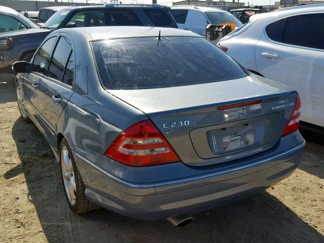 WDBRF40J35F664849 - 2005 MERCEDES-BENZ C 230K SPO BLUE photo 3