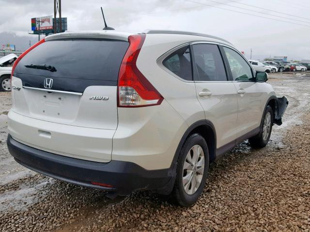 5J6RM4H77CL039783 - 2012 HONDA CR-V EXL WHITE photo 4