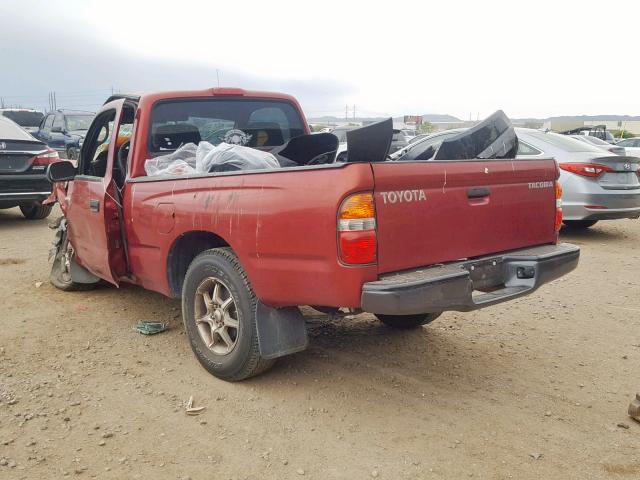 5TENL42N94Z438714 - 2004 TOYOTA TACOMA BURGUNDY photo 3