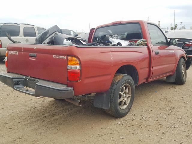 5TENL42N94Z438714 - 2004 TOYOTA TACOMA BURGUNDY photo 4