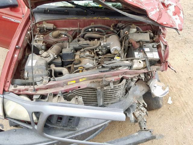 5TENL42N94Z438714 - 2004 TOYOTA TACOMA BURGUNDY photo 7