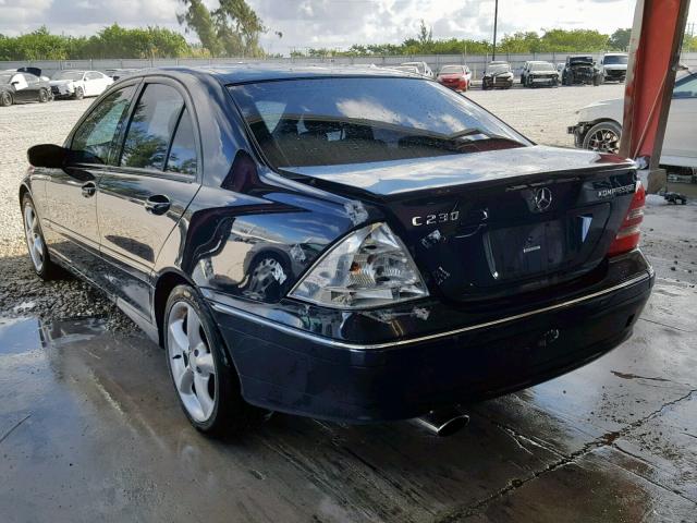 WDBRF40J04F521579 - 2004 MERCEDES-BENZ C 230K SPO BLUE photo 3